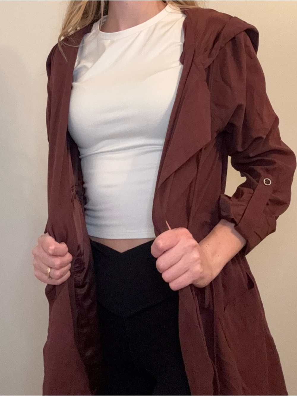 Burgundy Suede Raincoat